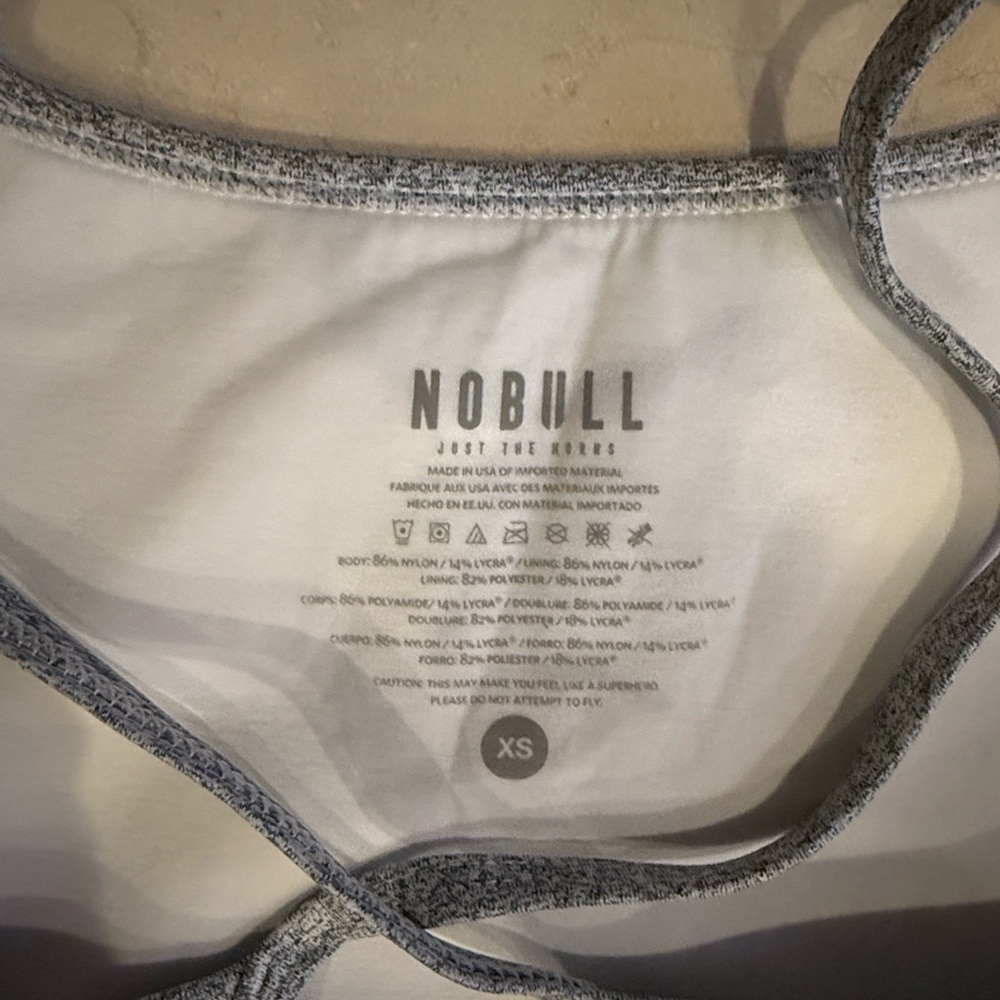 NoBull High Neck Heather Gray Women's Sports Bra - Picture 3 of 5